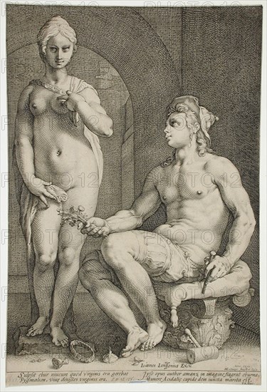 Pygmalion and Galatea, 1593. Creator: Hendrik Goltzius.
