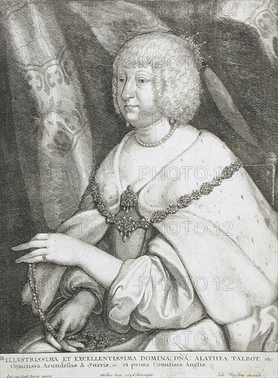 Althea Talbot, Lady Arundel, 1646. Creator: Wenceslaus Hollar.