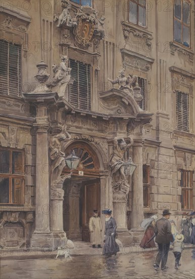 The portal of the Kinsky Palace, around 1901/1902. Creator: Ernst Graner.