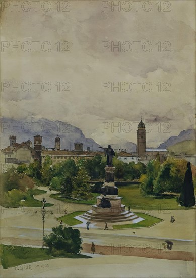 Dante Square in Trento, 1903. Creator: Karl Friedrich Gsur.