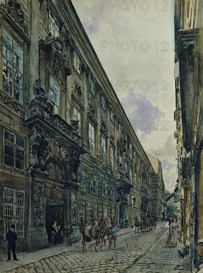 The Winter Palace of Prince Eugene of Savoy on Himmelpfortgasse in Vienna, 1882. Creator: Rudolf von Alt.