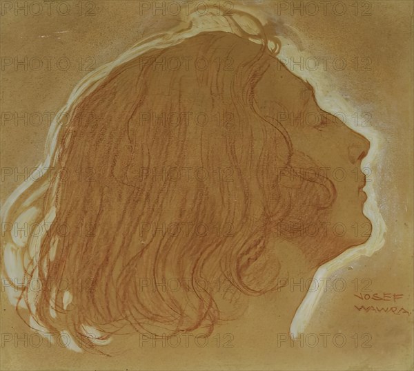 Girl's head in profile, 1920. Creator: Josef Wawra.