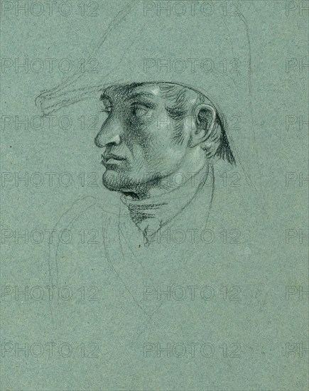 Head study for "Return of Emperor Franz from Pressburg", before 1828. Creator: Johann Peter Krafft.