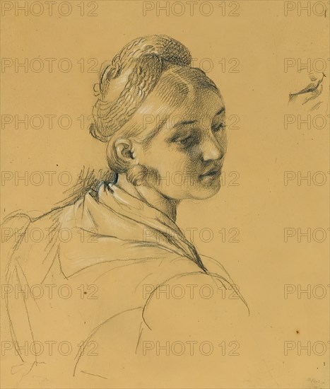 Female study on the “Entry after the Peace of Paris”, before 1828. Creator: Johann Peter Krafft.