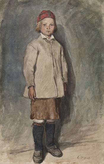 Boy in white shirt, 1864-1890. Creator: Carl Gustaf Hellqvist.
