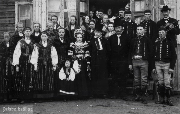 Wedding in Delsbo, Hälsingland, 1880-1929. Creator: C Rudolphi.