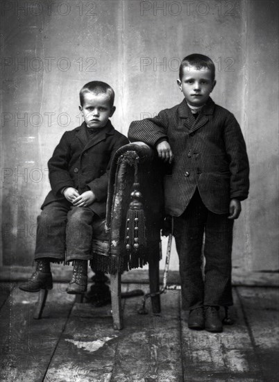 Two poor boys, late 1800s/turn of the century. Creator: Unknown.