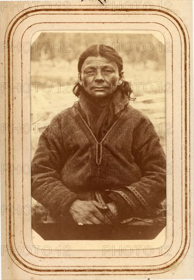 Portrait of Maria Persdotter Länta, 45, Sirka's Sami village, 1868.  Creator: Lotten von Duben.