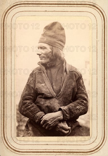 Profile portrait of Per Pålsson Sjålsa, 60 years old, Sjokksjokk, 1868.  Creator: Lotten von Duben.