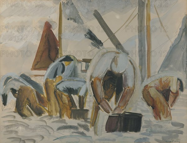 Lofoten fishermen, 1934. Creator: Ewald Dahlskog.