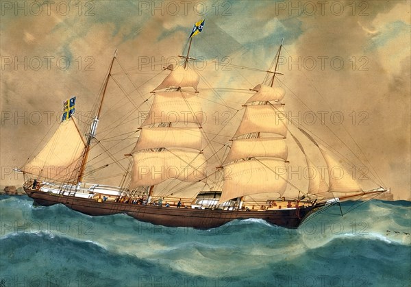 The barque Levant, 1875. Creator: George Frederick Gregory.