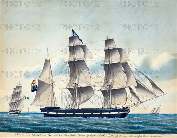 Barque Clio, 1852. Creator: Broder Heinrich Hansen.