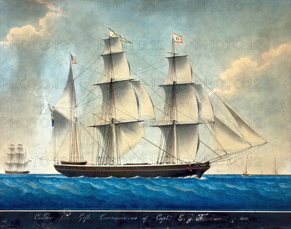 Barque Condor, 1851. Creator: Joseph Honore Maxim Pellegrin.