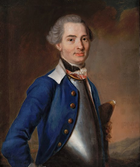 Officer portrait, (c1760s). Creator: Johan Henrik Scheffel.