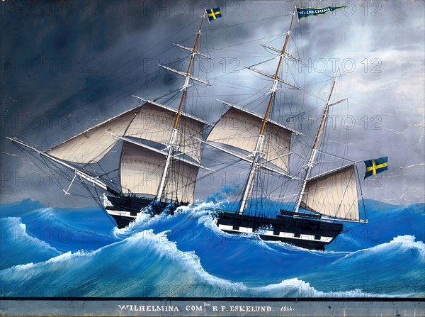 The barque Wilhelmina, c1844. Creator: Unknown.