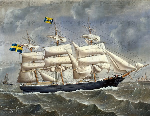 The full-rigger Pacific, (c1860s). Creator: Carolus Ludovicus Weyts.