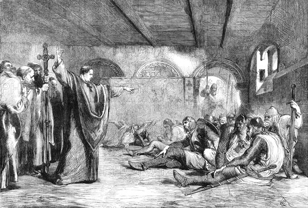 The Conspirators in the private apartments of Thomas A'Becket shortly before his murder..., 1862. Creator: Unknown.
