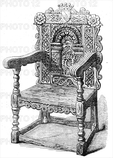 My Lady's Chair, at Corby Castle, formerly belonging to the Countess of Derwentwater, 1862. Creator: Unknown.