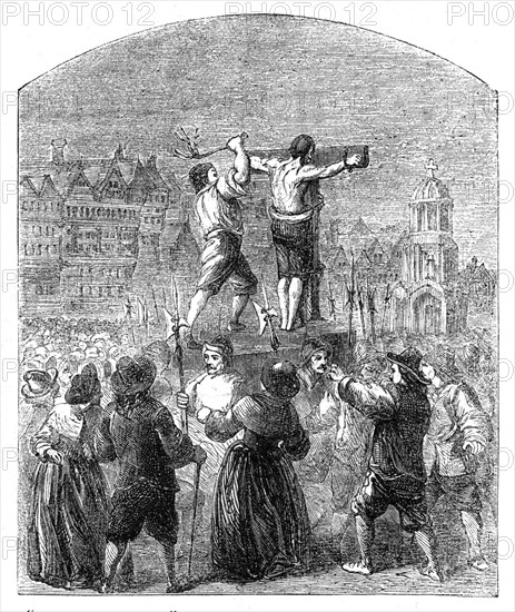 Ancient London: Flogging a Nonconformist in Cheapside, 1862. Creator: Unknown.