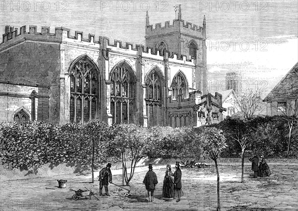 Shakspeare's Garden and the Old Guild Chapel, Stratford-on-Avon, 1862. Creator: Unknown.