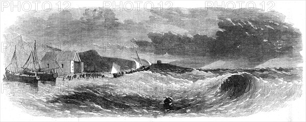 The Southwold Life-boat making for the rescue of a ship's crew on the outer shoal, 1862. Creator: Unknown.