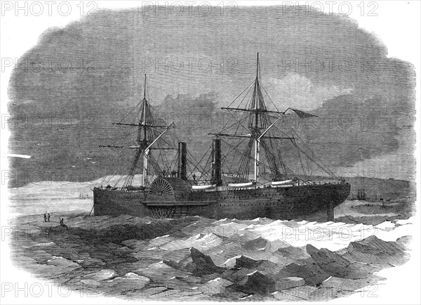 The steam-transport Adriatic in the ice at Sidney, Cape Breton, 1862. Creator: Unknown.