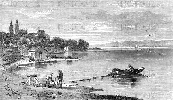 Salmon-fishing on the River Tay: going out, 1862. Creator: Unknown.