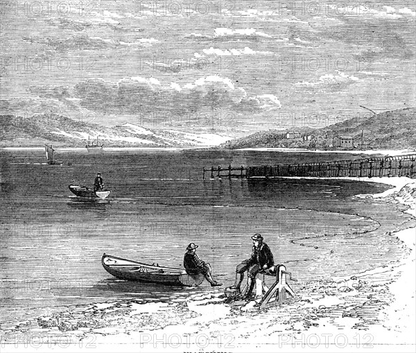Salmon-fishing on the River Tay: watching, 1862. Creator: Unknown.