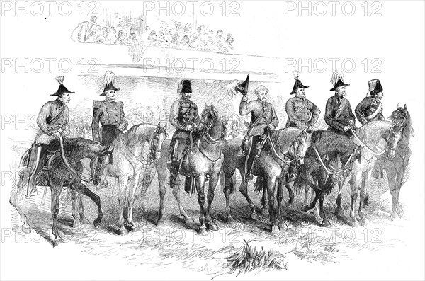 The Volunteer Field-Day at Brighton: General Lord Clyde returning the salute of the..., 1862. Creator: Unknown.