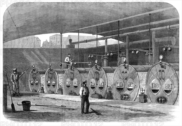 The International Exhibition: range of boilers for supplying steam to machinery in the..., 1862. Creator: Unknown.