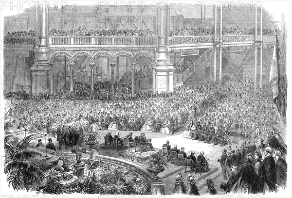 The International Exhibition: view from the orchestra on the opening day - from a photo..., 1862. Creator: Unknown.