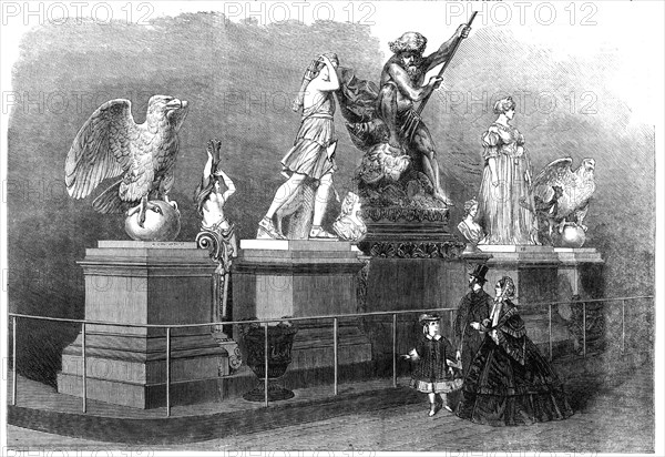 Iron figure castings by M. Ducel, of Paris, in the International Exhibition, 1862. Creator: Unknown.