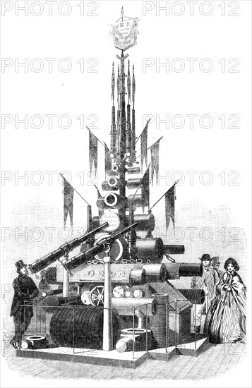 The International Exhibition: Trophy of Armstrong Guns and Coils from the Royal Gun..., 1862. Creator: Unknown.