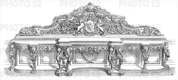 Drawing-room sideboard, by Morant, Boyd, and Morant, in the International Exhibition, 1862. Creator: Unknown.