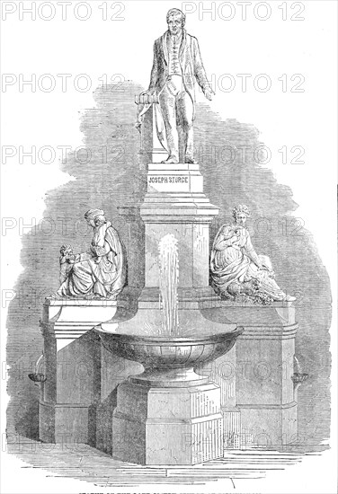 Statue of the late Joseph Sturge at Birmingham, 1862. Creator: Unknown.