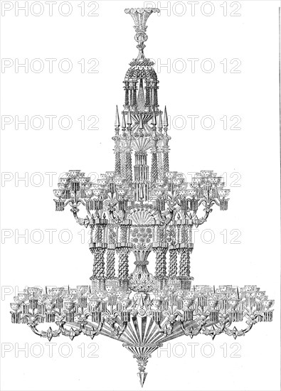 The Great Chandelier by Defries in the International Exhibition, 1862. Creator: Unknown.