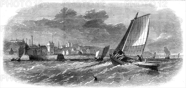 White-fish fisheries: fishing boats off Dysart, 1862. Creator: Unknown.