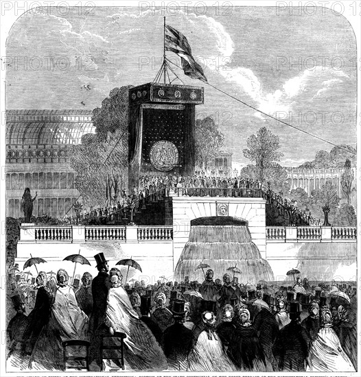 Portion of the State Ceremonial on the Upper Terrace of the Horticultural Society's Gardens, 1862. Creator: Unknown.