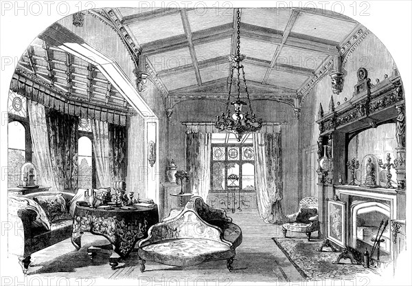 St. Clare, Isle of Wight, the temporary abode of their Royal Highnesses: the Drawing-Room, 1862. Creator: Unknown.