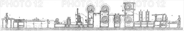 Paper-making and cutting machine by Bryan, Donkin and Co., in the International Exhibition, 1862. Creator: Unknown.
