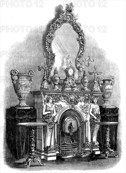 The Great International Exhibition: chimneypiece by the Royal Saxon China Manufactory, 1862. Creator: Unknown.