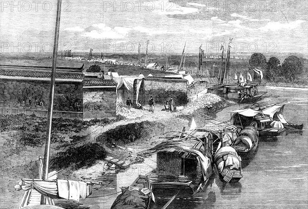 The Capture of Ningpo: the city, and the British, French and Imperial encampments, 1862. Creator: Unknown.