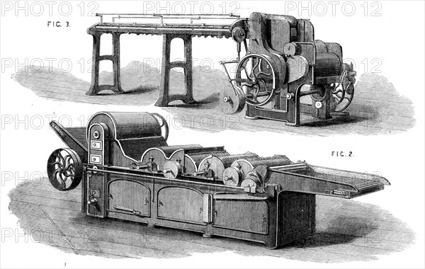 The International Exhibition - cotton manufacture: machinery of Platt Brothers, Oldham, 1862.  Creator: Unknown.