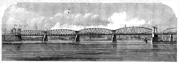 New railway-bridge over the Rhine, near Mayence, 1862. Creator: Unknown.