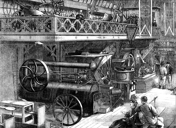 The International Exhibition: Ransome and Sims' agricultural machinery, 1862. Creator: Unknown.