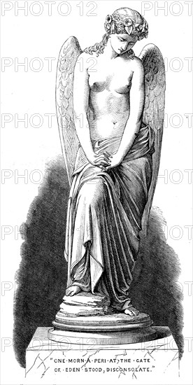 The International Exhibition: "The Peri", a marble statue, by J. S. Westmacott, 1862. Creator: Unknown.