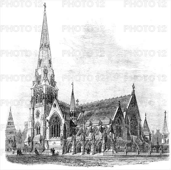 Church of St. Andrew, Dublin, in process of erection, 1862. Creator: Unknown.