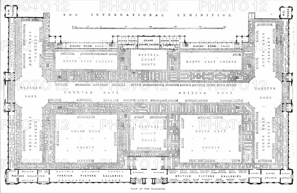 The International Exhibition: plan of the galleries, 1862. Creator: Unknown.