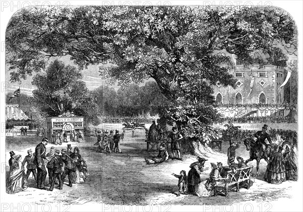 Volunteer fete at Crown, Point, near Norwich: - the Sports, 1862. Creator: Unknown.