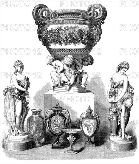 The International Exhibition: group of articles by Messrs. Minton and Co., 1862. Creator: Unknown.